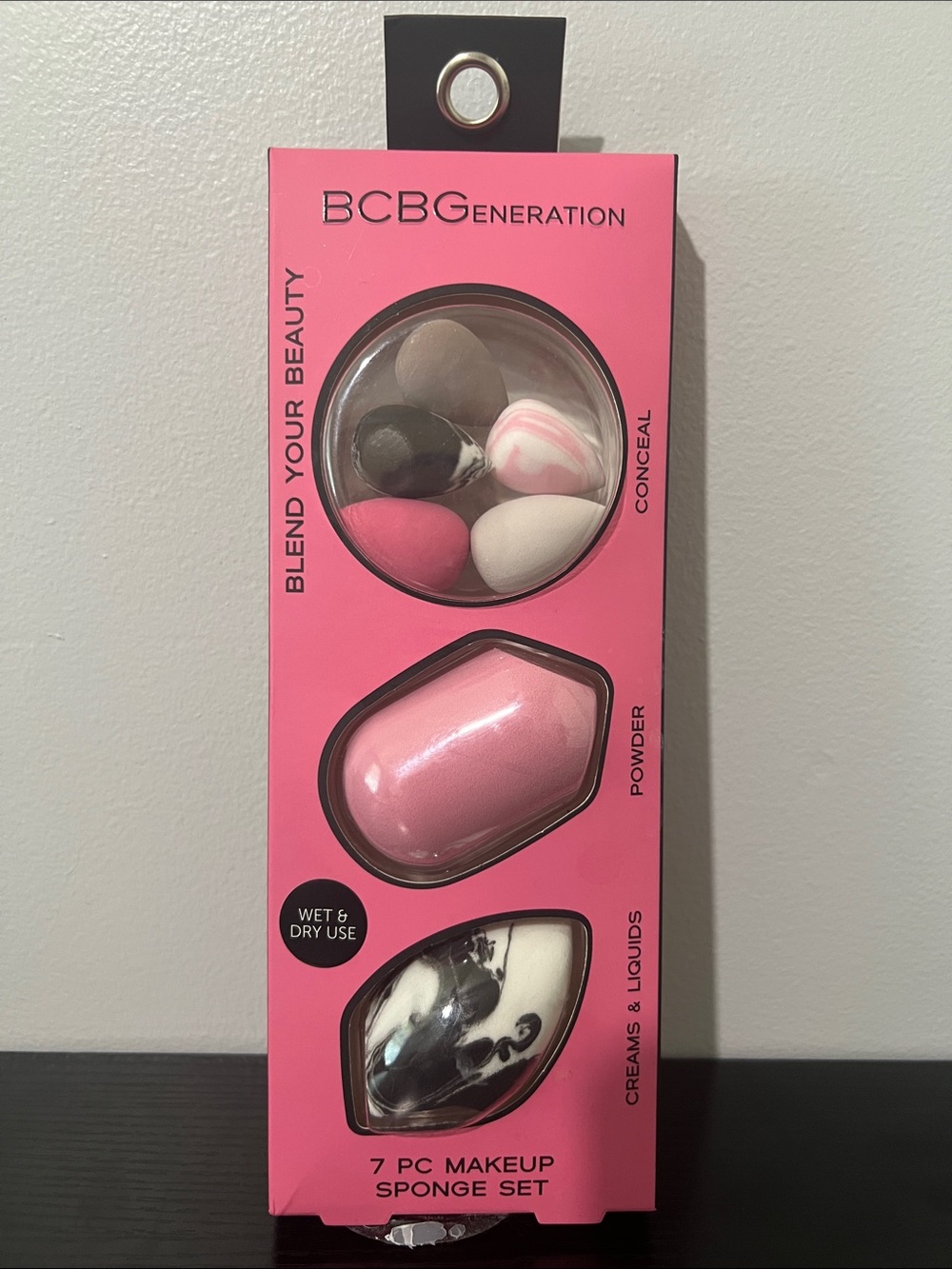 BCBGeneration Pink, White & Black 7-Piece Makeup Sponge Set
